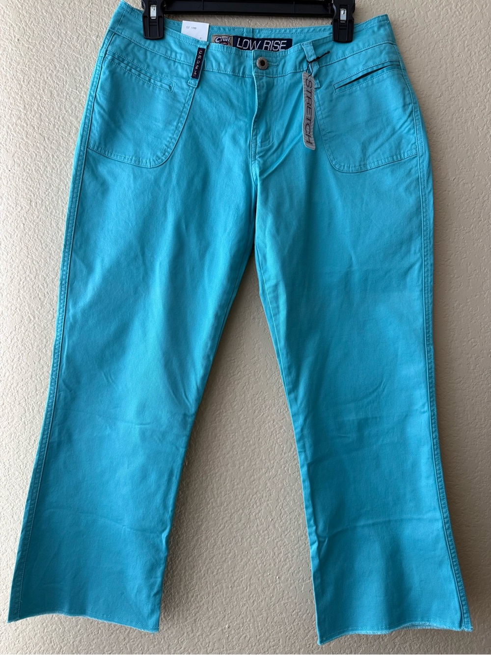 Y2K Cruel Girl Turquoise Low Rise Cropped Jeans